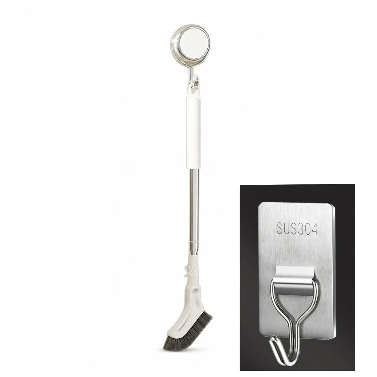 Brosse de nettoyage de sol multifonctionnelle à manche long extensible