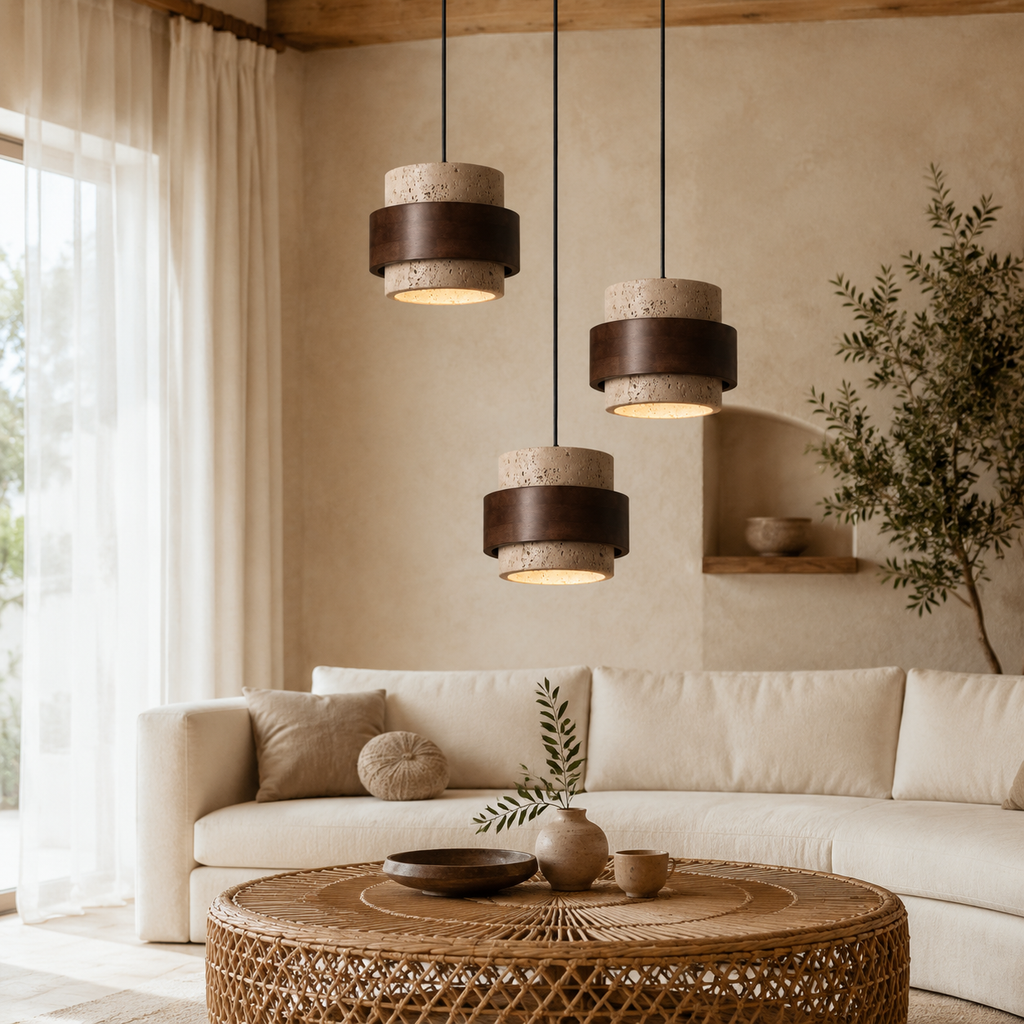 TravertinLux | Pendelleuchte Holz
