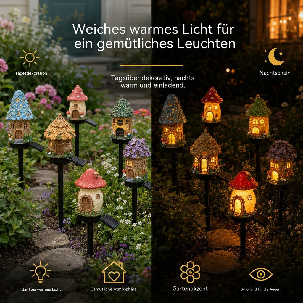Lumira Gartenhäuschen | Solar Pilzhaus Lichterkette