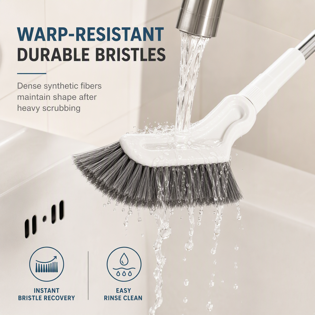 Brosse de nettoyage de sol multifonctionnelle à manche long extensible